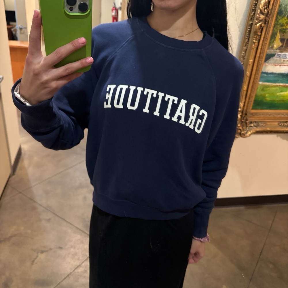Navy Blue Gratitude Sweatshirt from the brand Sensitive Gansta size medium - Picture 2 of 5